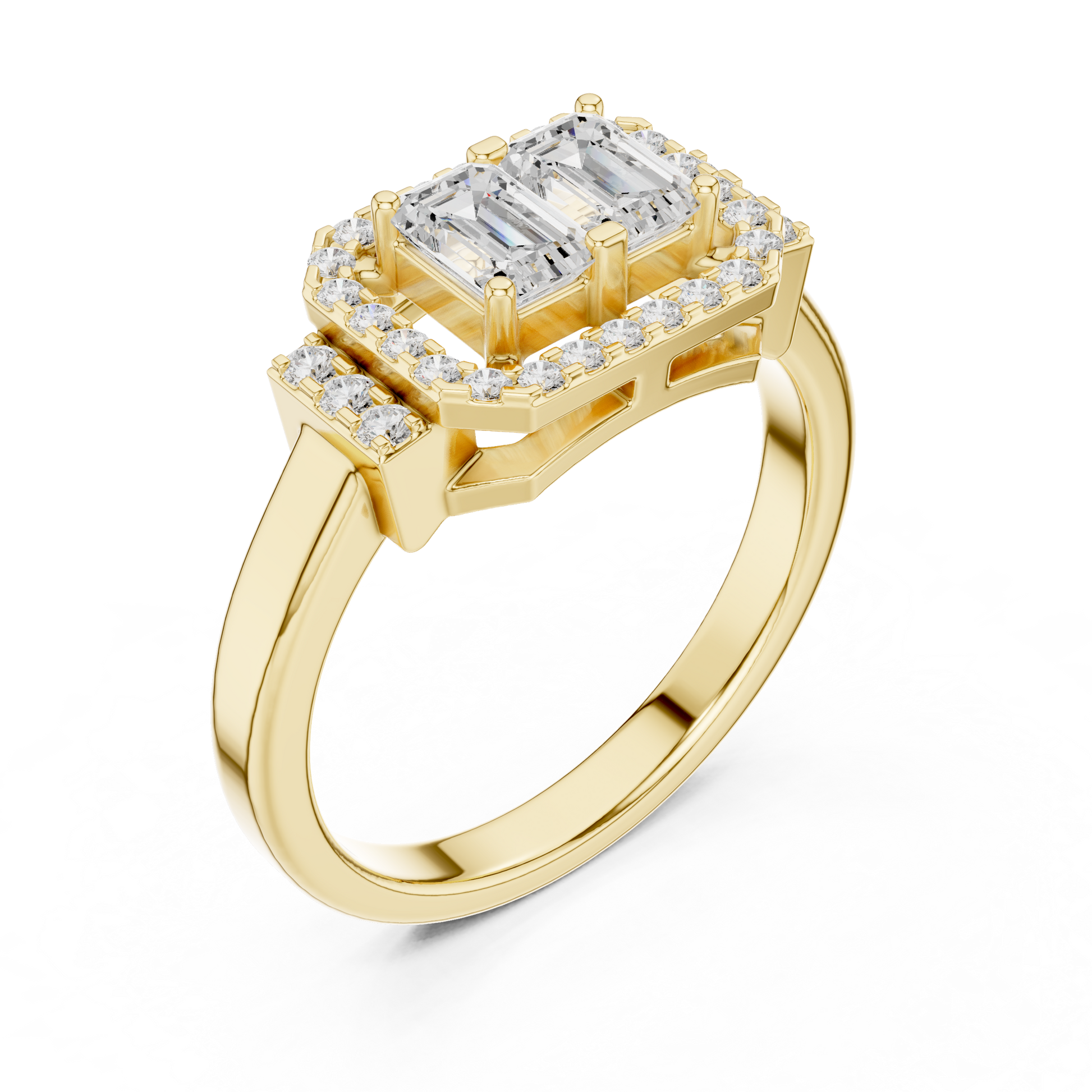 Mixed Shape Lab Grown Diamond Halo Ring