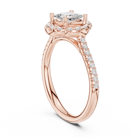 Mixed Shape Lab Grown Diamond Halo Ring