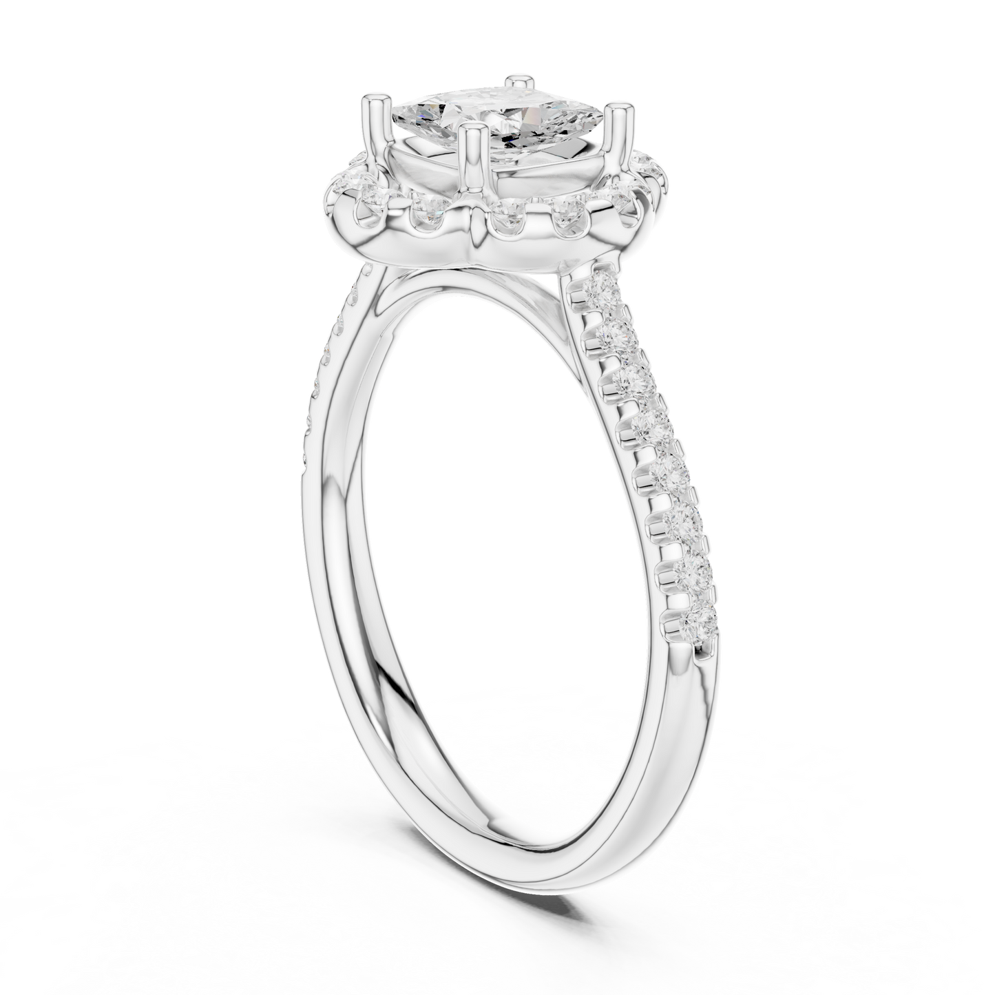 Mixed Shape Lab Grown Diamond Halo Ring