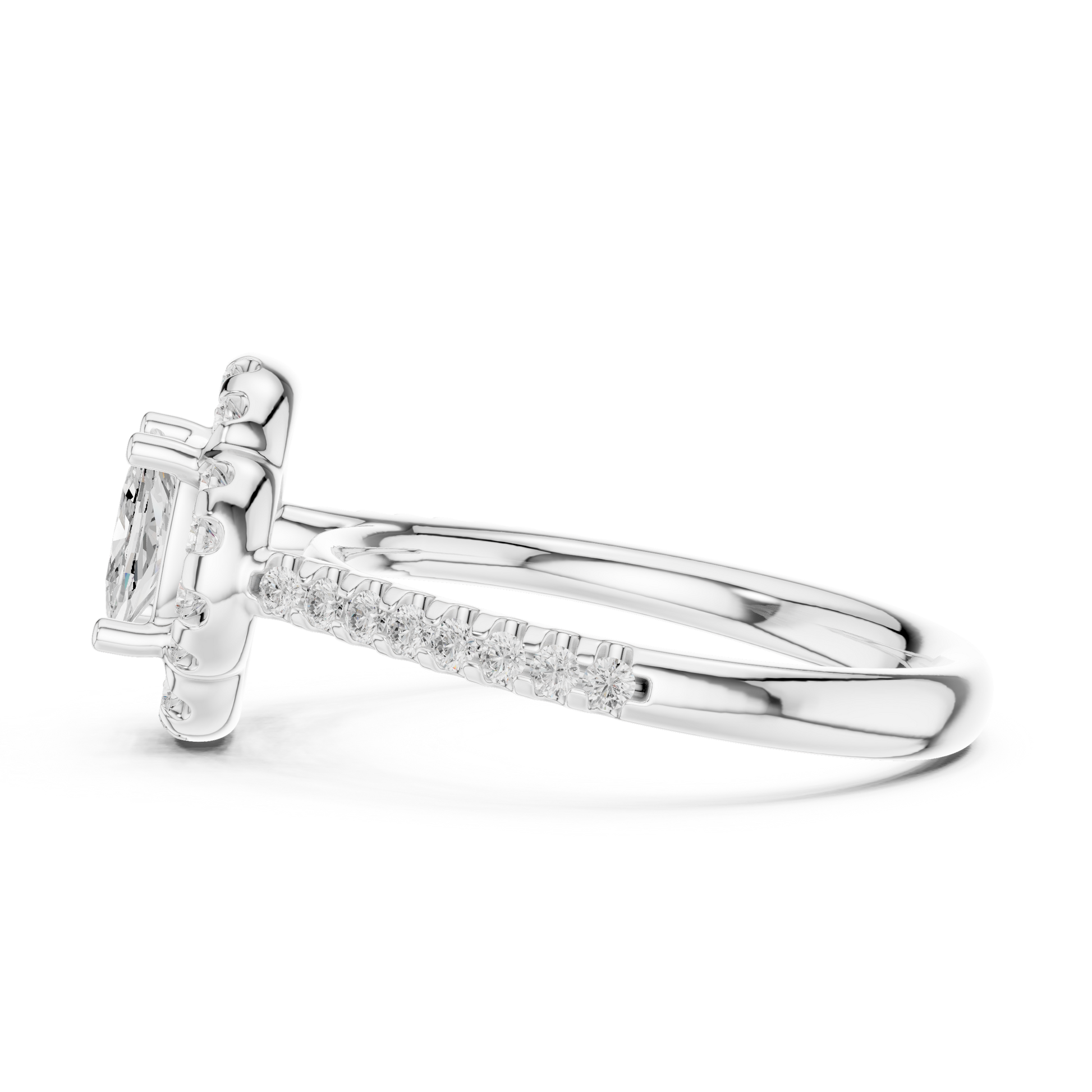 Mixed Shape Lab Grown Diamond Halo Ring