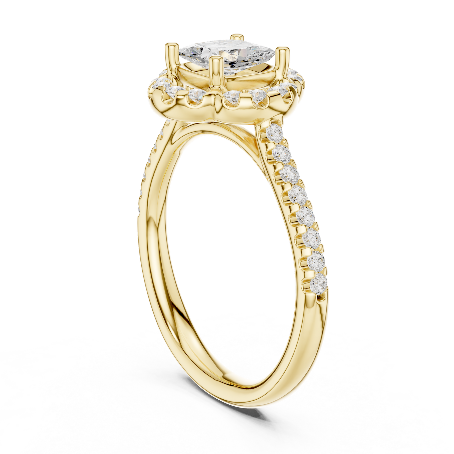 Mixed Shape Lab Grown Diamond Halo Ring