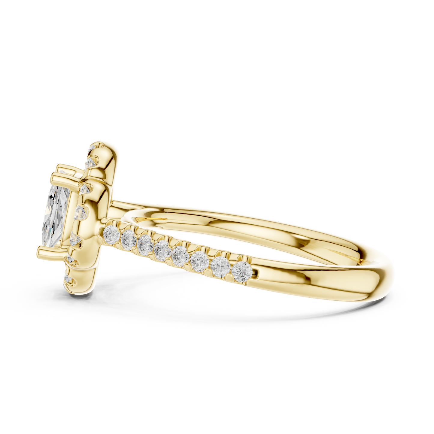 Mixed Shape Lab Grown Diamond Halo Ring
