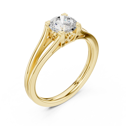 Round Solitaire Lab Grown Diamond Ring