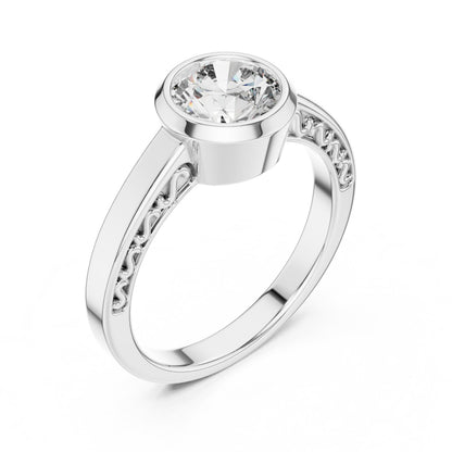 Round Solitaire Lab Grown Diamond Ring
