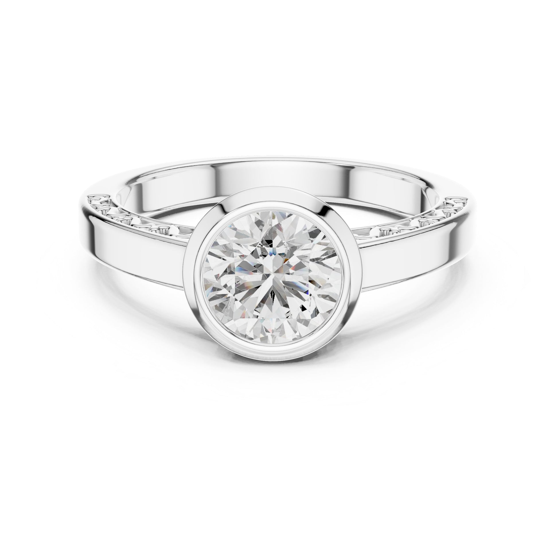 Round Solitaire Lab Grown Diamond Ring