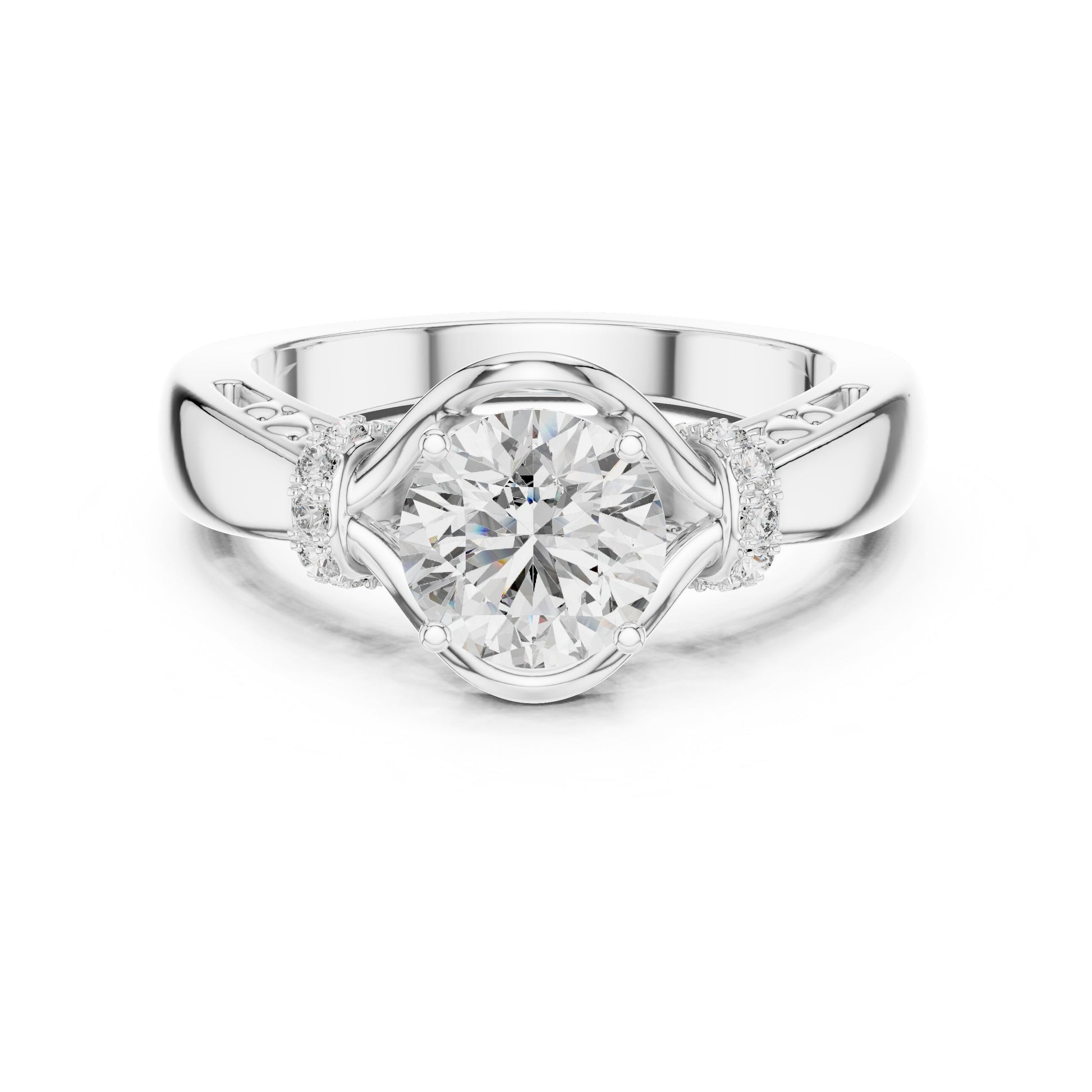 Round Halo Lab Grown Diamond Ring