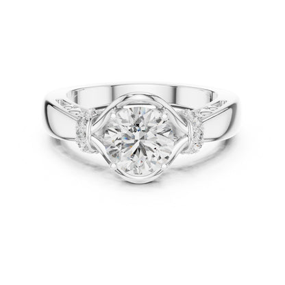 Round Halo Lab Grown Diamond Ring