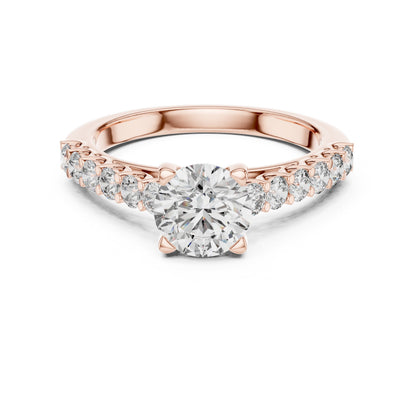 Round Side Stone Lab Grown Diamond Ring