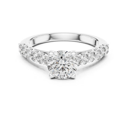 Round Side Stone Lab Grown Diamond Ring