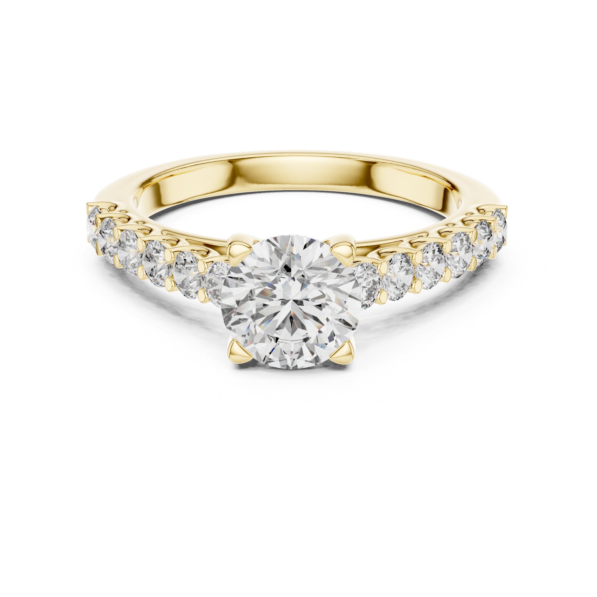 Round Side Stone Lab Grown Diamond Ring
