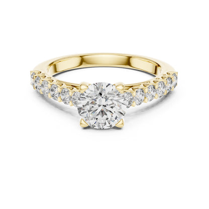 Round Side Stone Lab Grown Diamond Ring