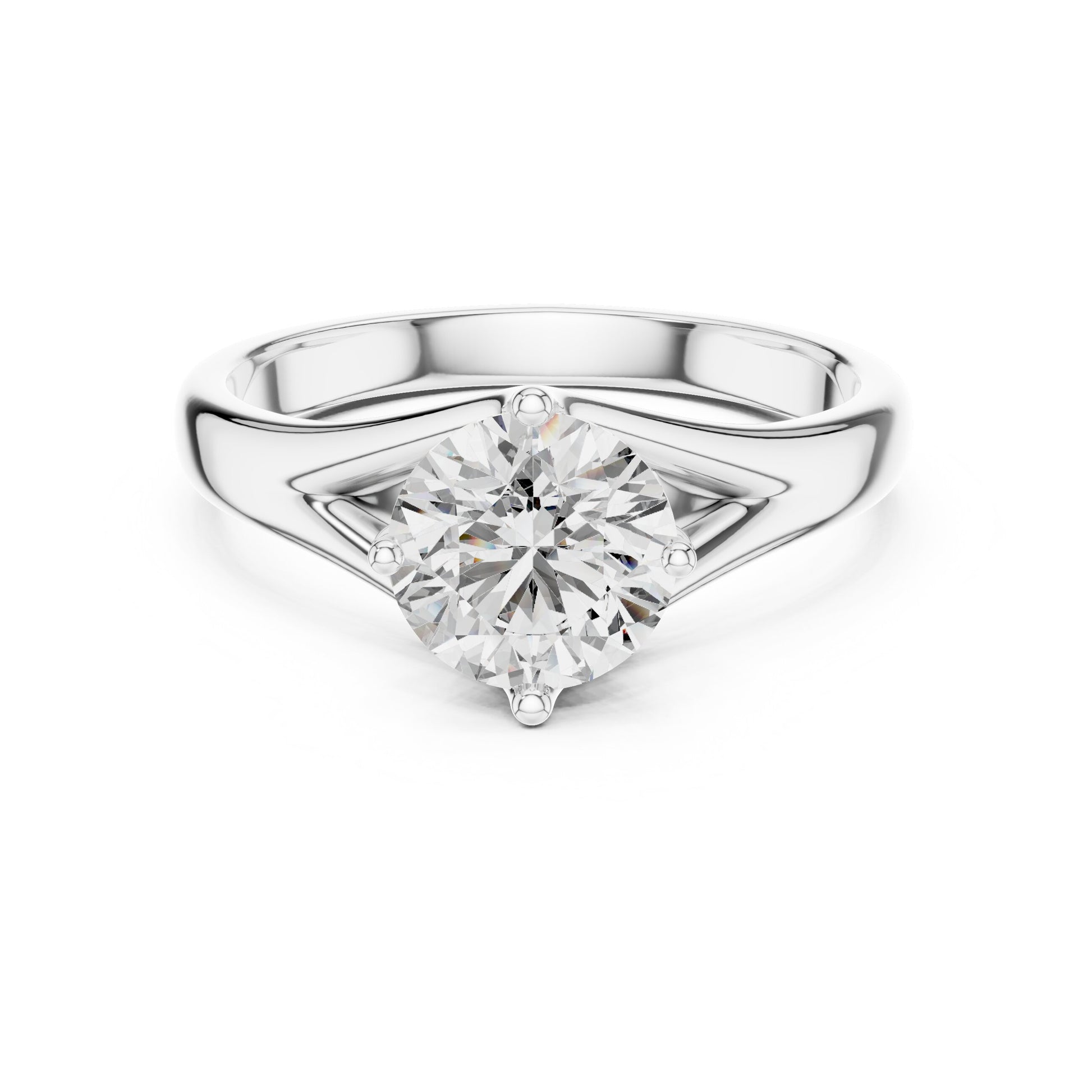 Round Solitaire Lab Grown Diamond Ring