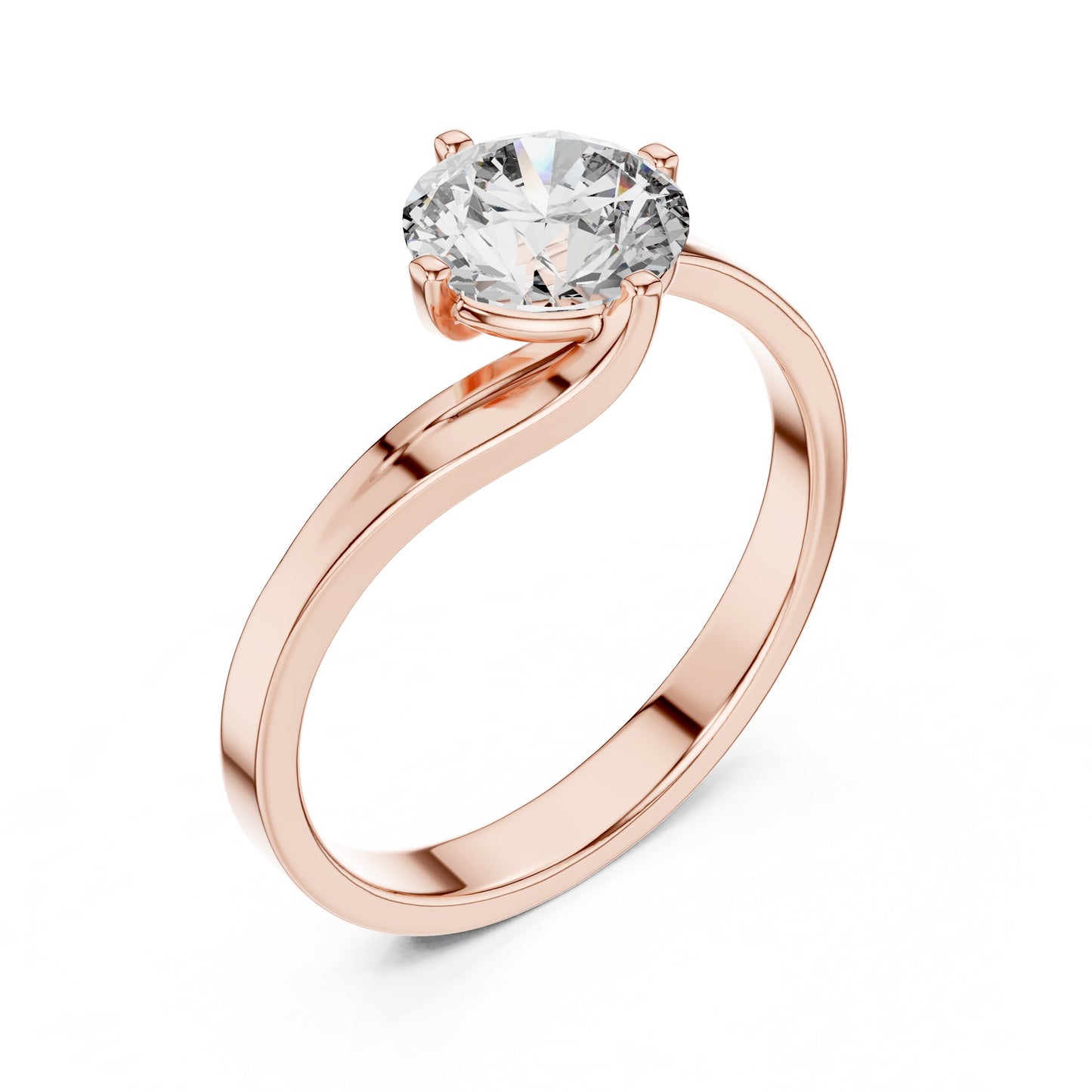 Round Solitaire Lab Grown Diamond Ring