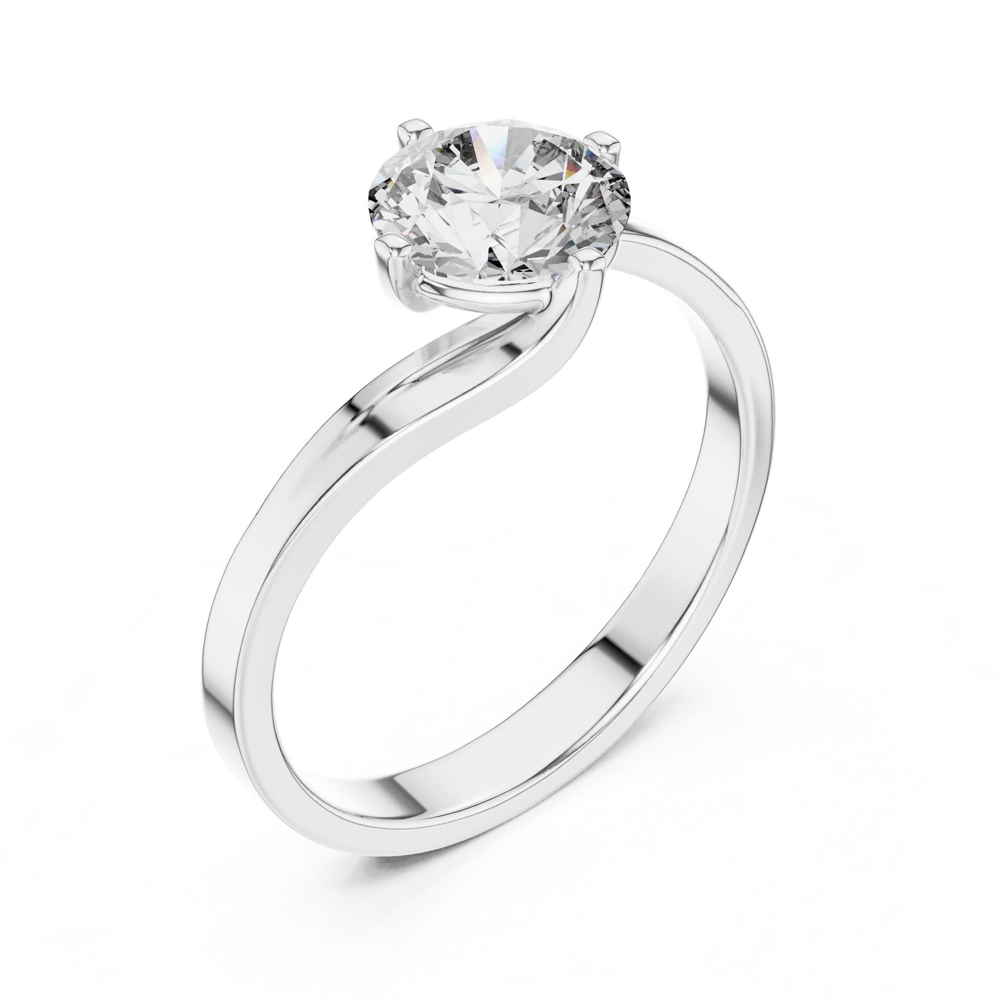 Round Solitaire Lab Grown Diamond Ring