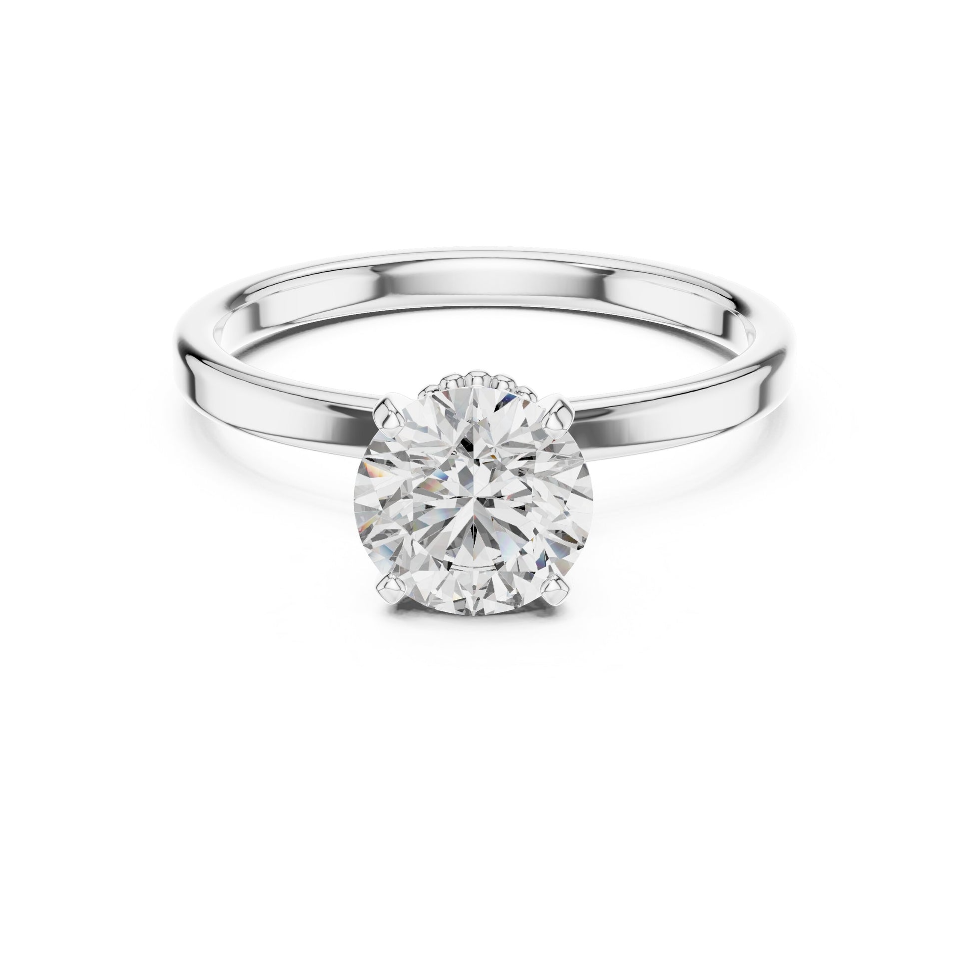 Round Solitaire Lab Grown Diamond Ring