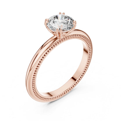 Round Solitaire Lab Grown Diamond Ring