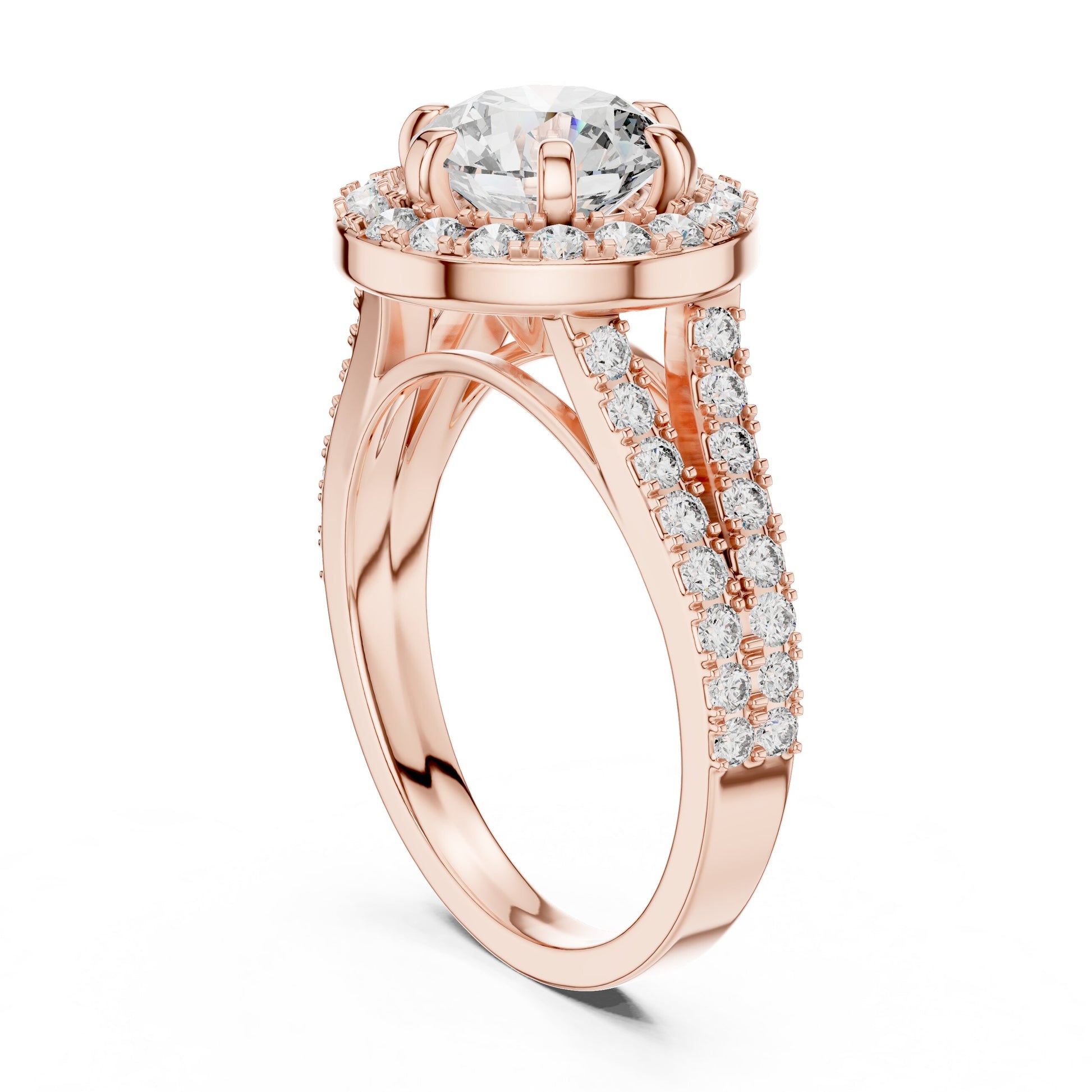 Round Halo Lab Grown Diamond Ring