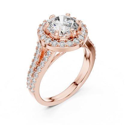 Round Halo Lab Grown Diamond Ring