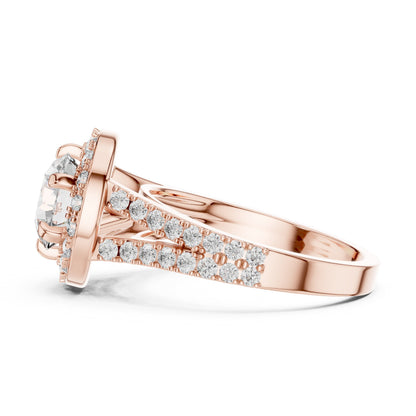 Round Halo Lab Grown Diamond Ring