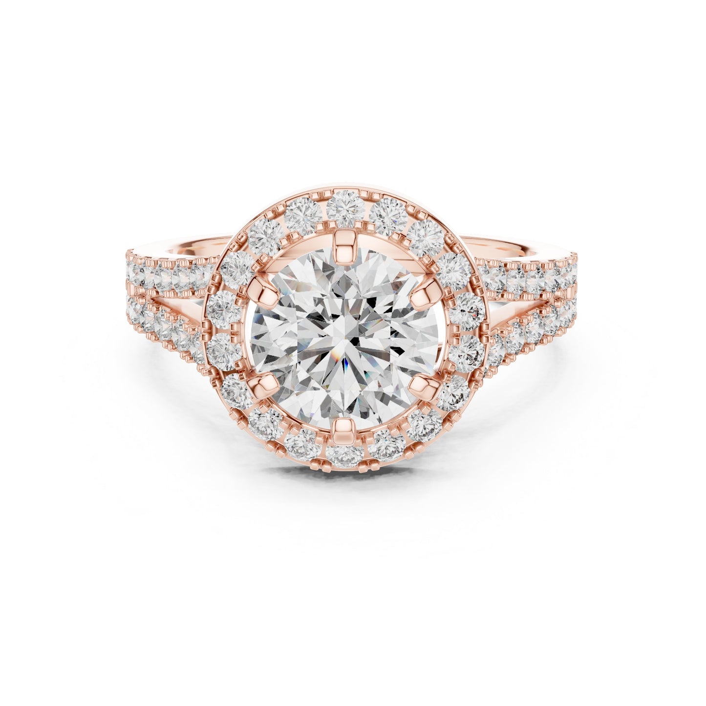 Round Halo Lab Grown Diamond Ring