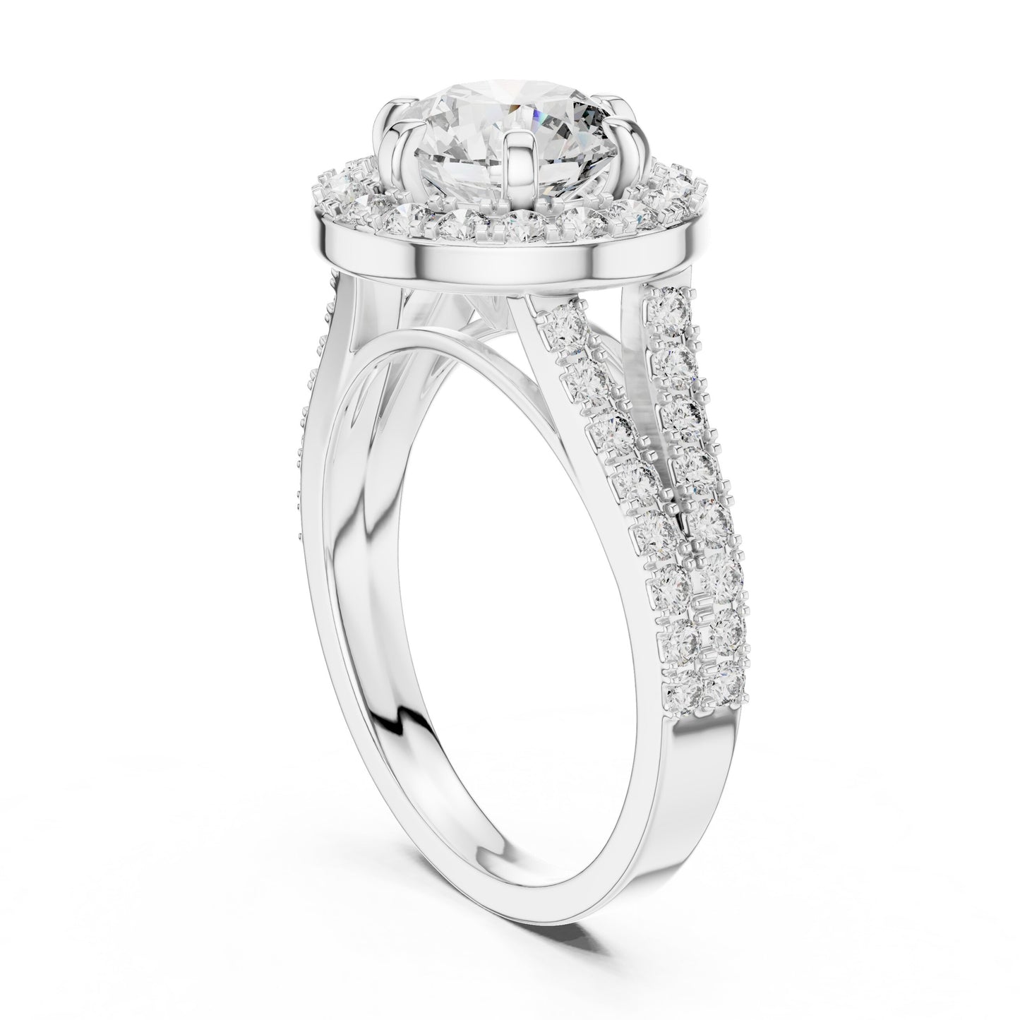 Round Halo Lab Grown Diamond Ring