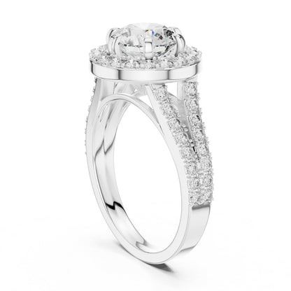 Round Halo Lab Grown Diamond Ring