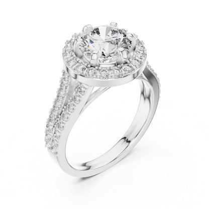 Round Halo Lab Grown Diamond Ring