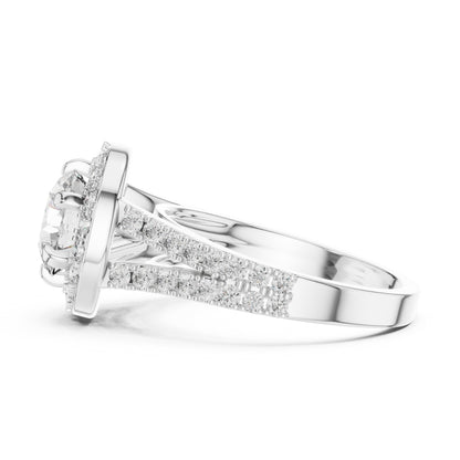 Round Halo Lab Grown Diamond Ring