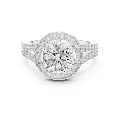 Round Halo Lab Grown Diamond Ring