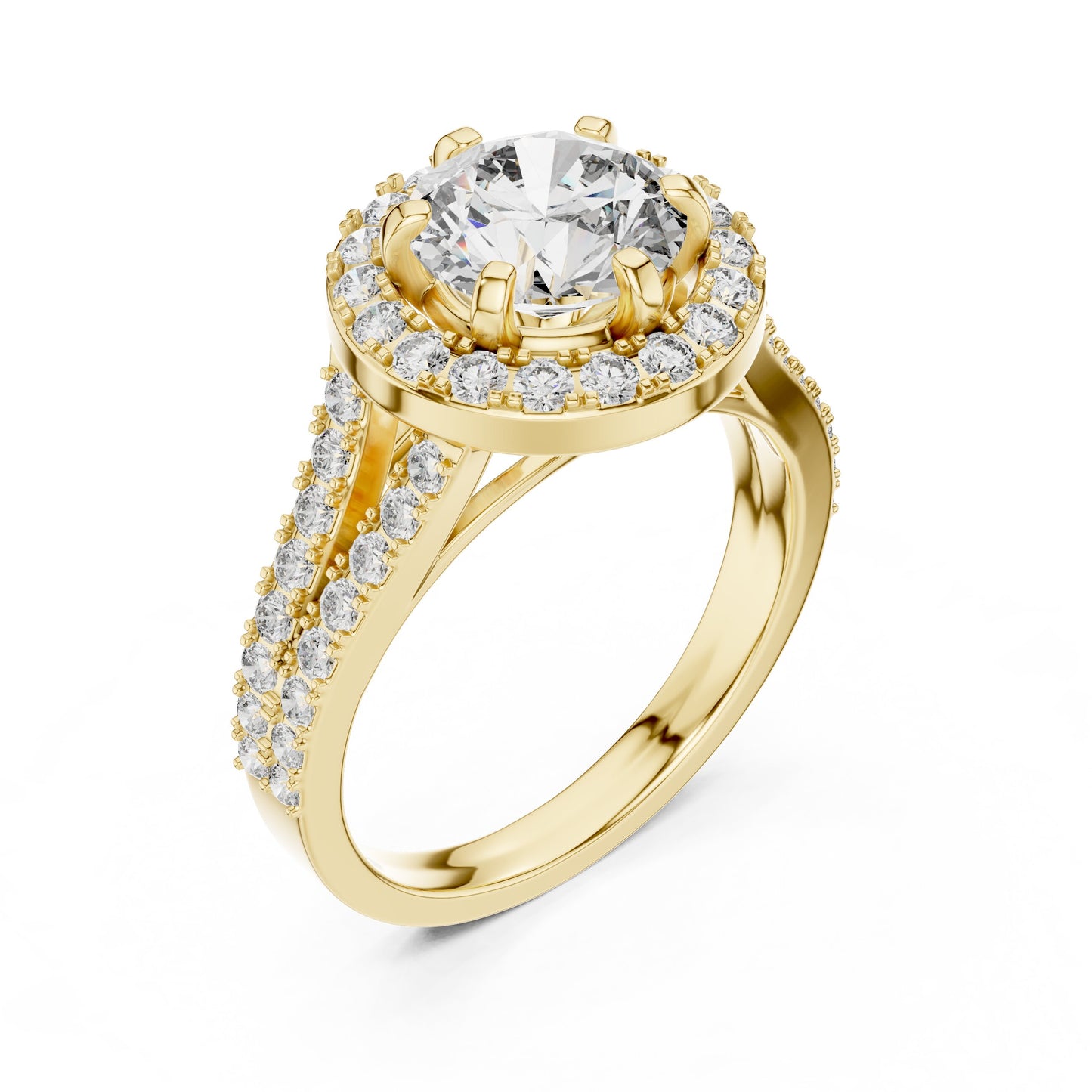 Round Halo Lab Grown Diamond Ring