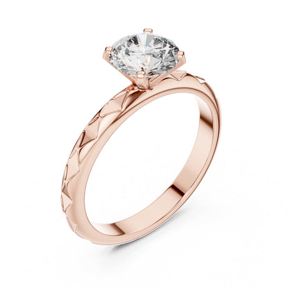 Round Solitaire Lab Grown Diamond Ring