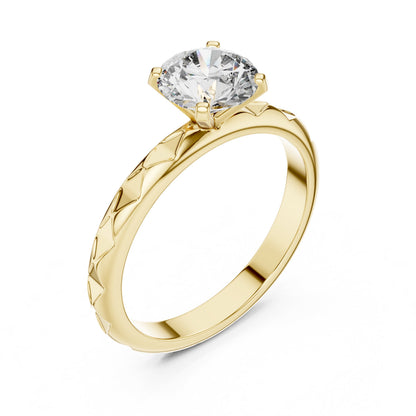 Round Solitaire Lab Grown Diamond Ring