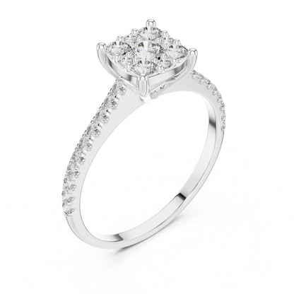 Round Halo Lab Grown Diamond Ring