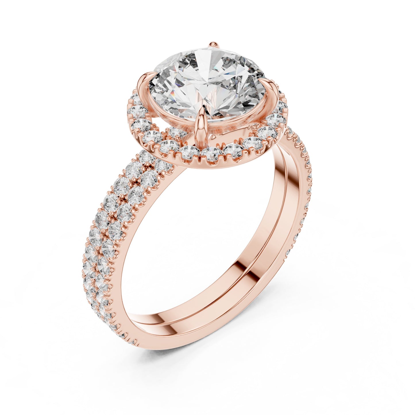 Round Halo Lab Grown Diamond Ring
