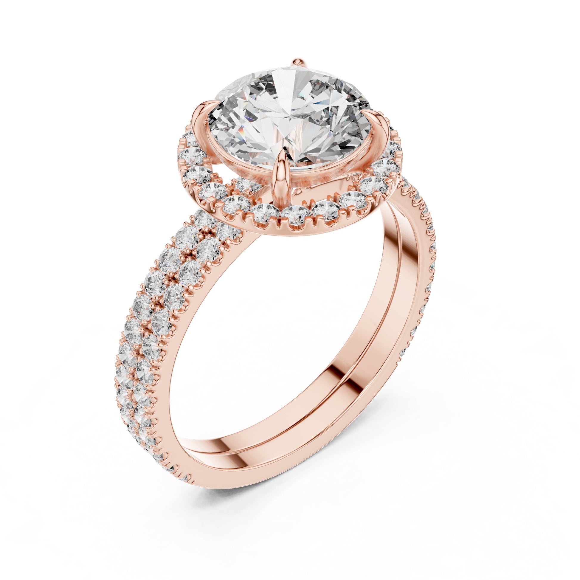 Round Halo Lab Grown Diamond Ring