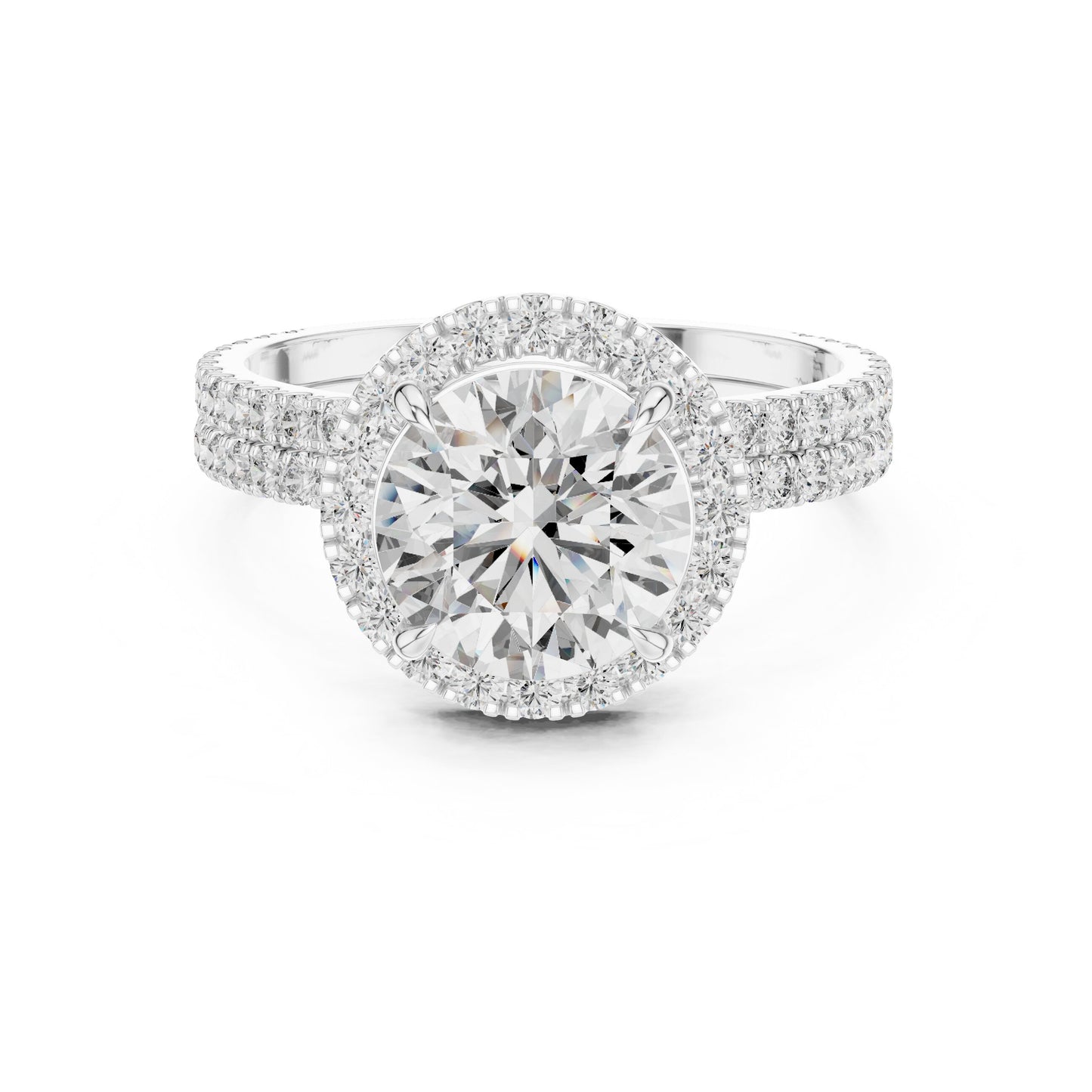 Round Halo Lab Grown Diamond Ring