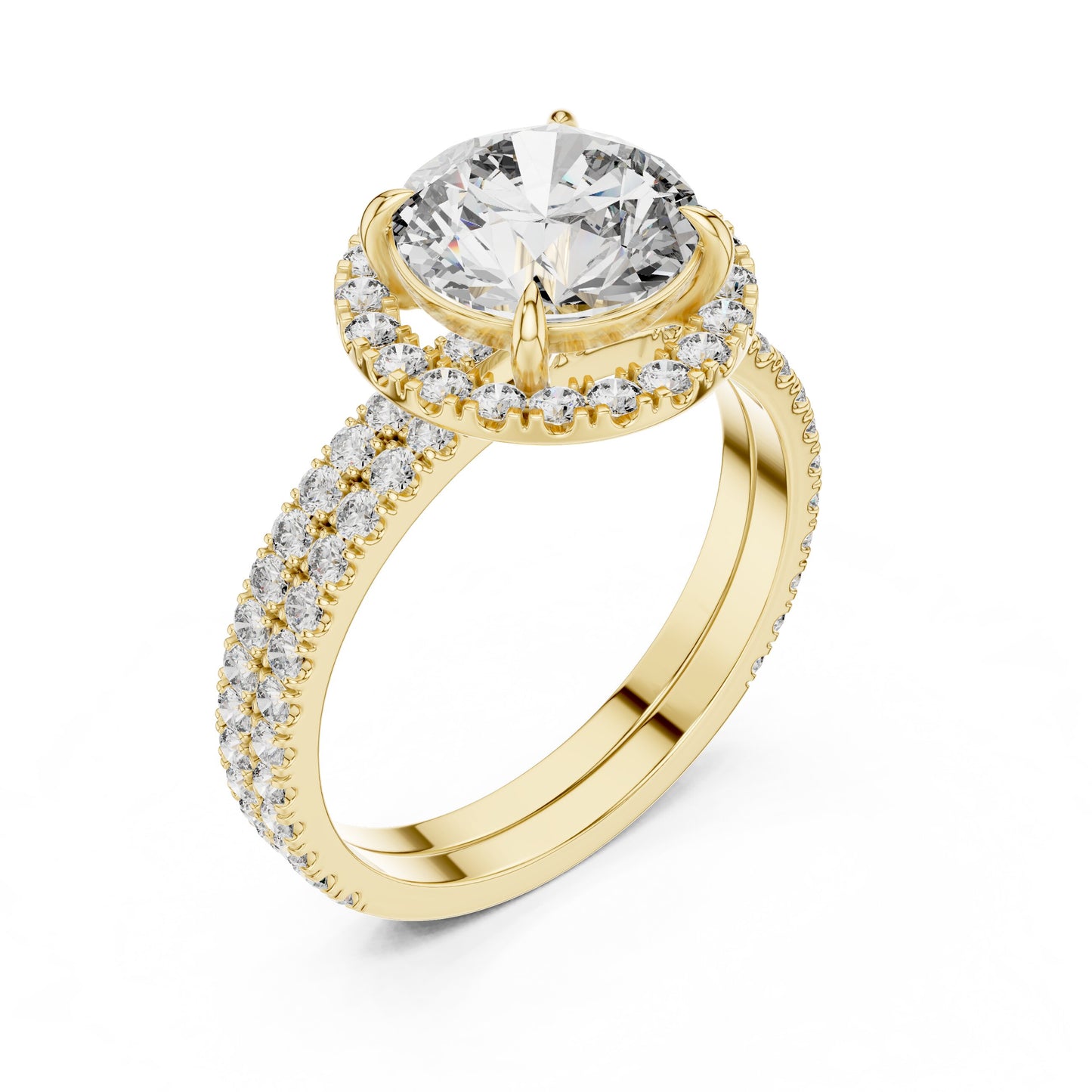 Round Halo Lab Grown Diamond Ring