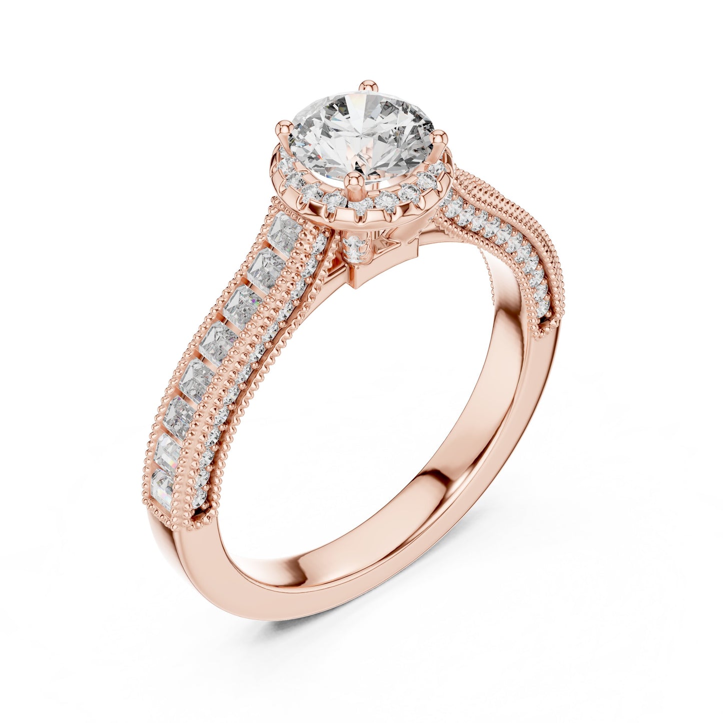 Round Halo Lab Grown Diamond Ring