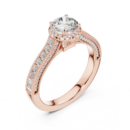 Round Halo Lab Grown Diamond Ring