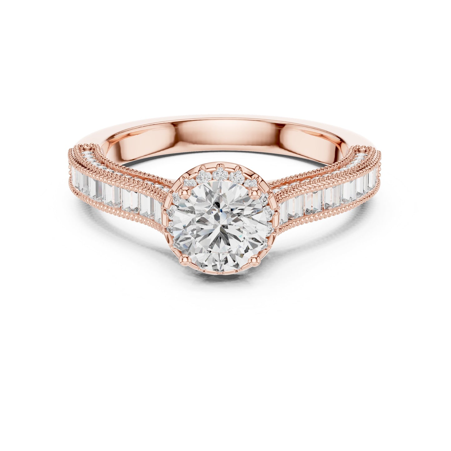 Round Halo Lab Grown Diamond Ring