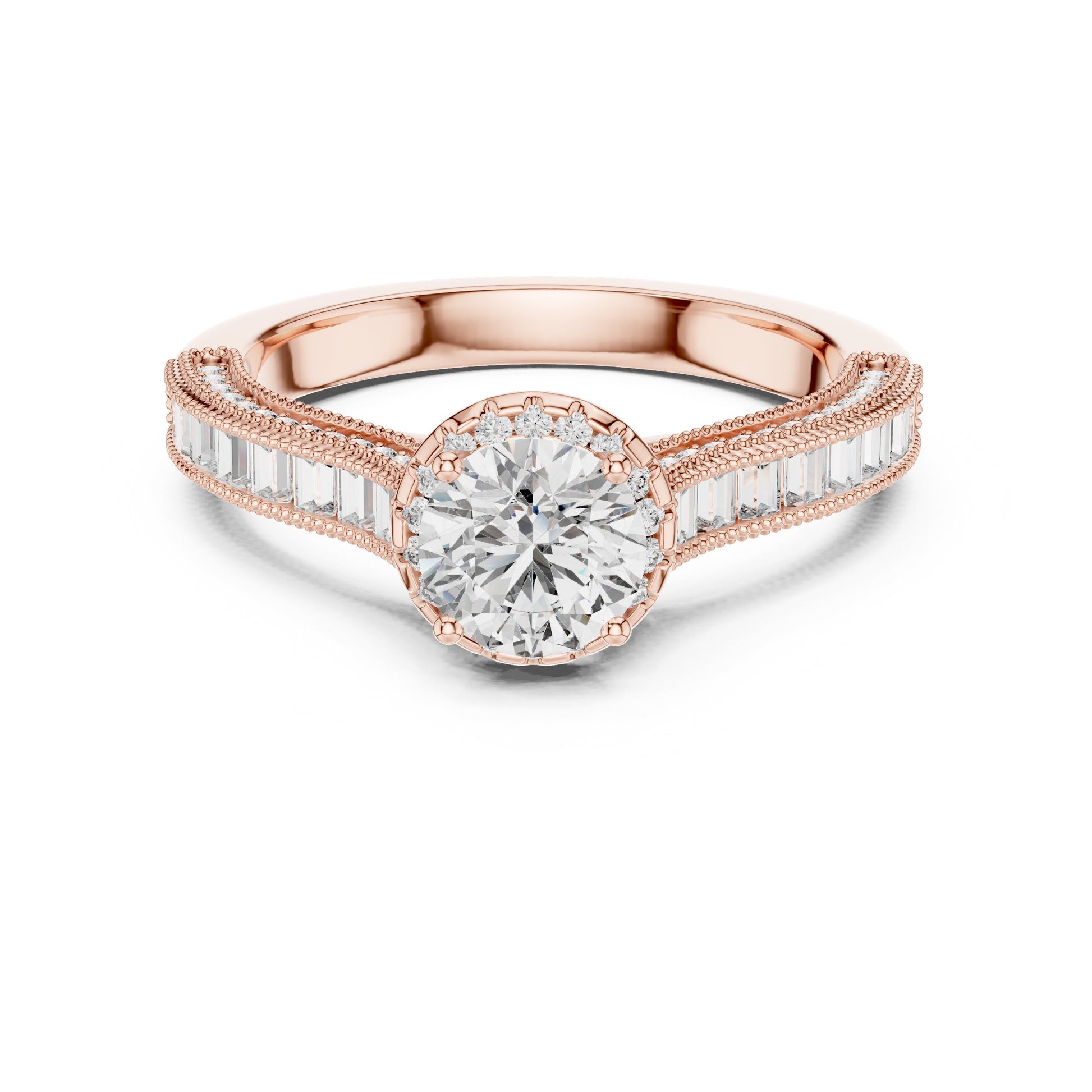 Round Halo Lab Grown Diamond Ring