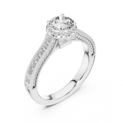Round Halo Lab Grown Diamond Ring