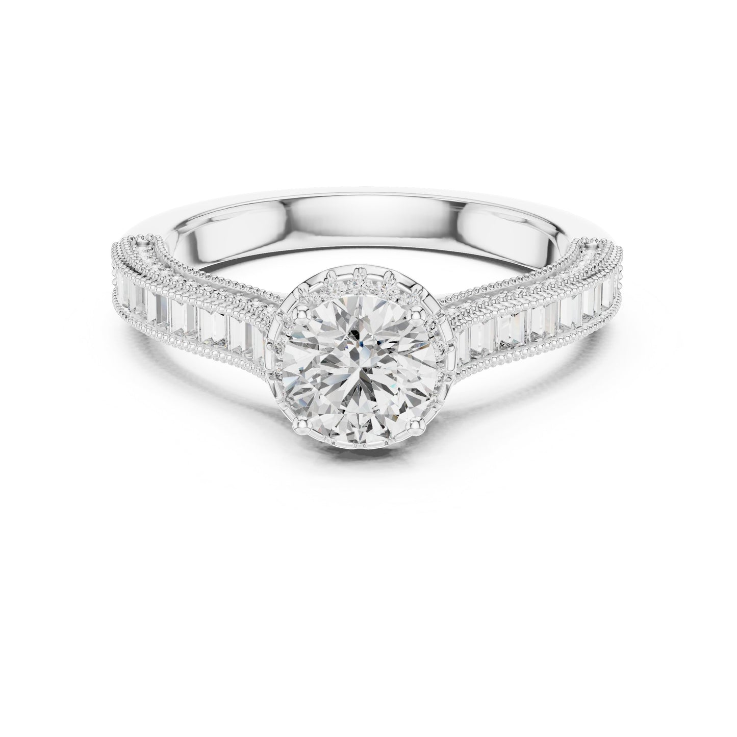 Round Halo Lab Grown Diamond Ring