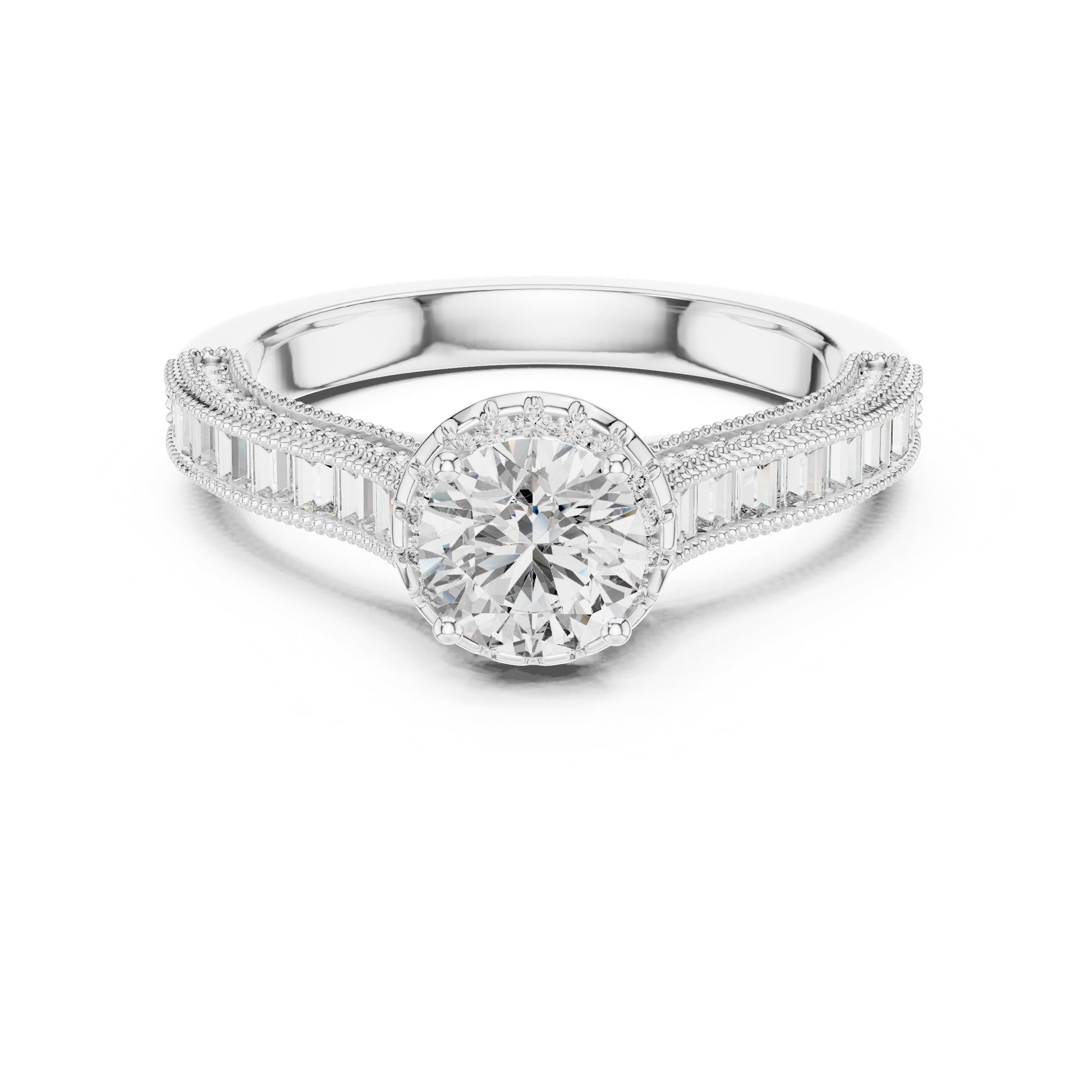 Round Halo Lab Grown Diamond Ring