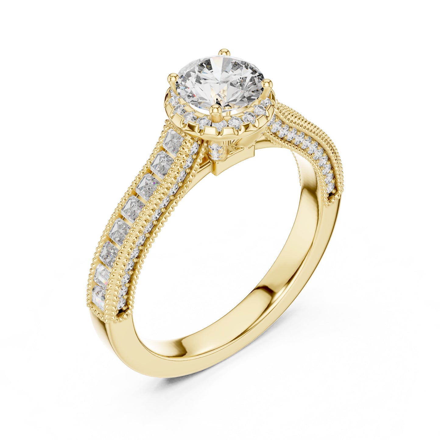 Round Halo Lab Grown Diamond Ring