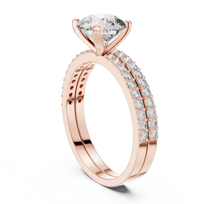 Round Side Stone Lab Grown Diamond Ring