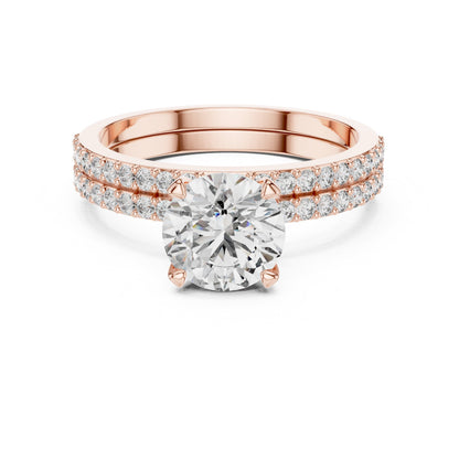Round Side Stone Lab Grown Diamond Ring