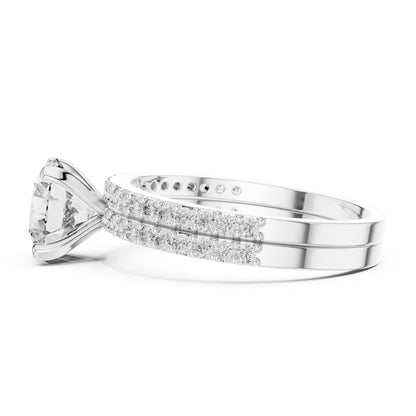 Round Side Stone Lab Grown Diamond Ring
