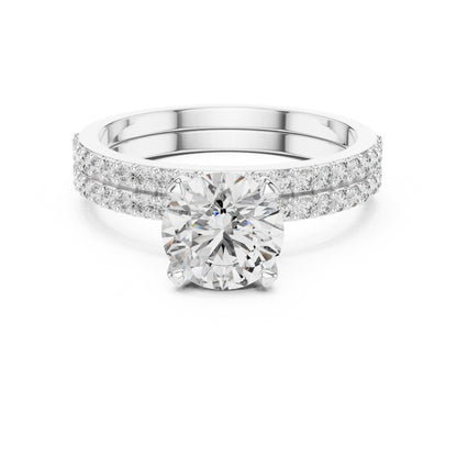 Round Side Stone Lab Grown Diamond Ring