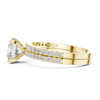 Round Side Stone Lab Grown Diamond Ring